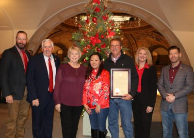 Pea Ridge Forest, Hermann, MO, presents Christmas tree at the Missouri State Capitol
