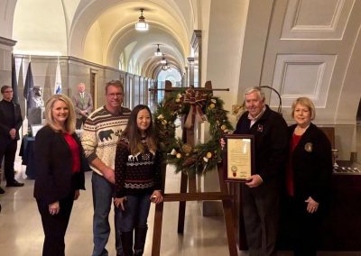 Pea Ridge Forest, Hermann, MO, presents wreath at Missouri State Capitol